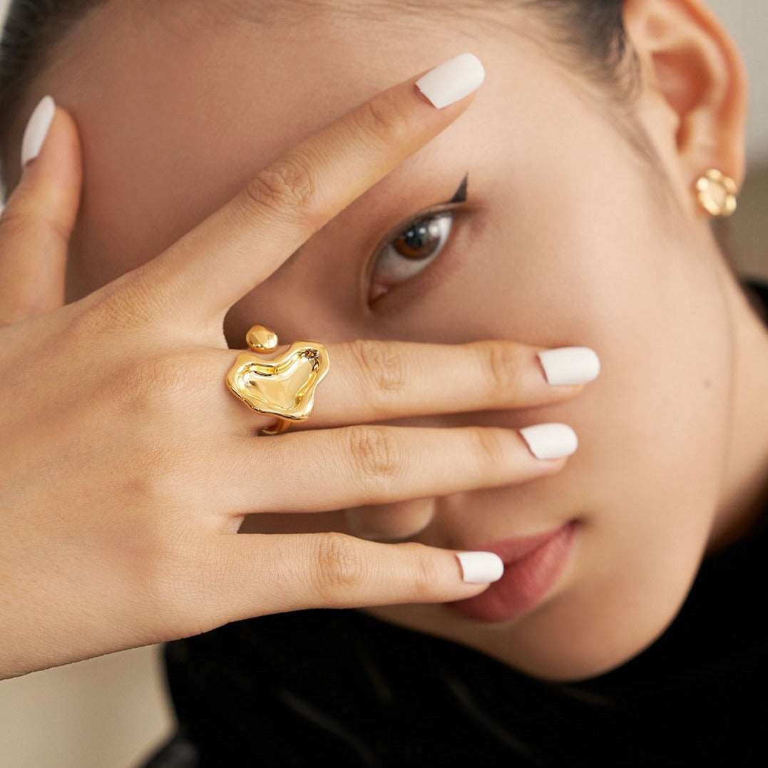 Charming Love Heart Open Ring Rings from SHOPQAQ