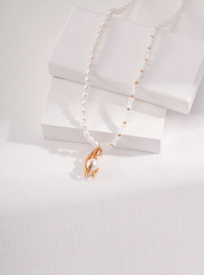 Bamboo-Infused Natural Pearl Necklace: A Perfect Blend of Elegance necklaces from SHOPQAQ