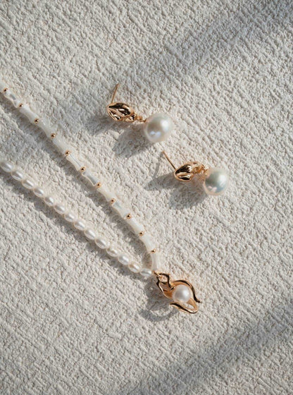 Bamboo-Infused Natural Pearl Necklace: A Perfect Blend of Elegance necklaces from SHOPQAQ