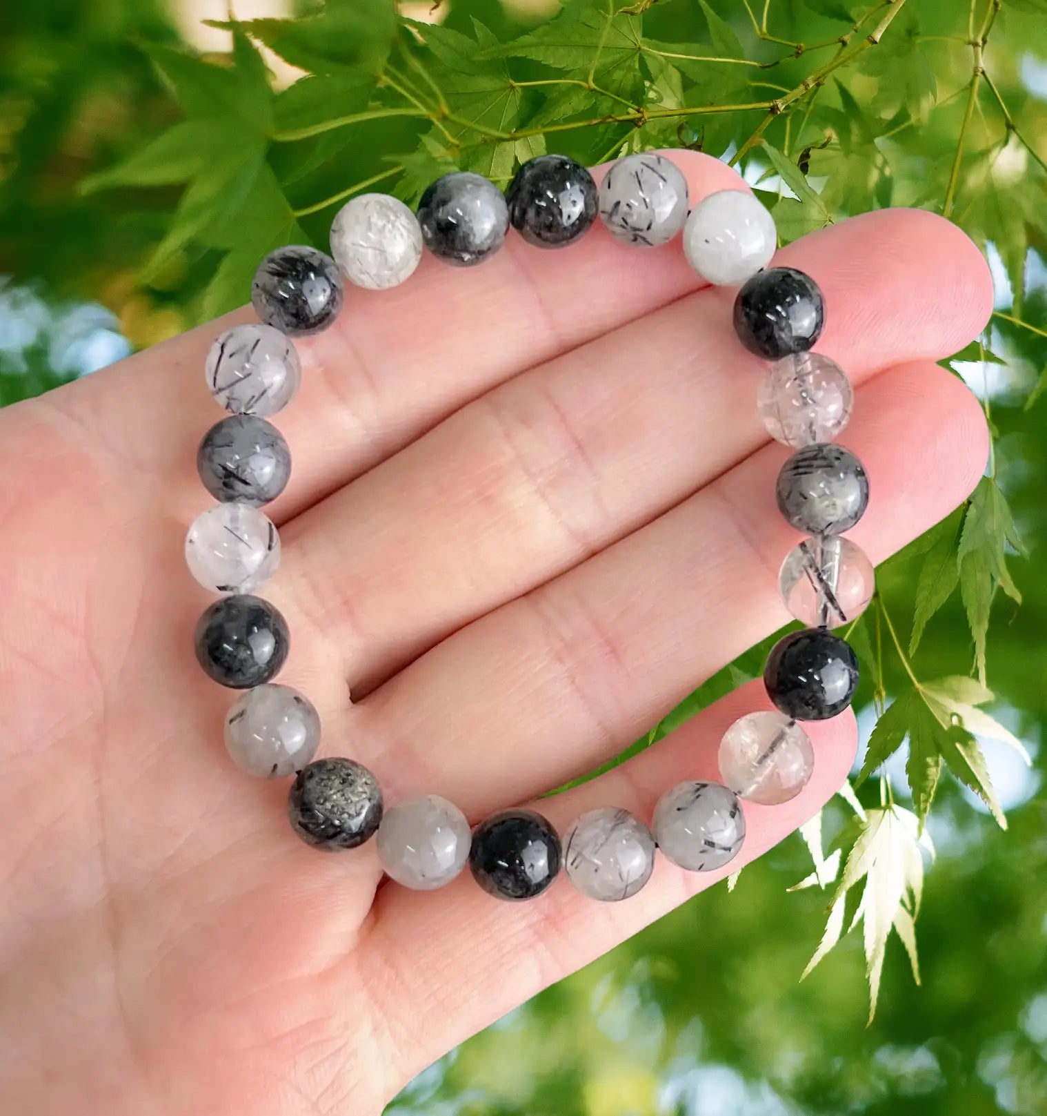 One Tourmalinated Quartz Bracelet 8mm Bracelets from SHOPQAQ