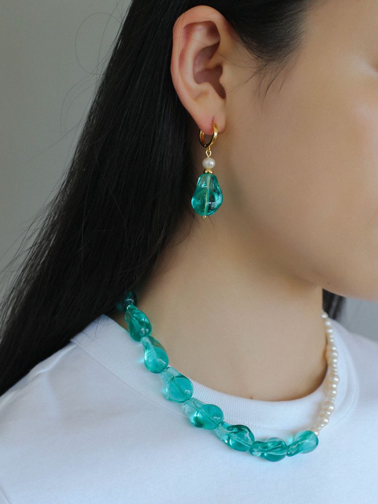 Green Baroque Glass Pearl Necklace necklaces from SHOPQAQ