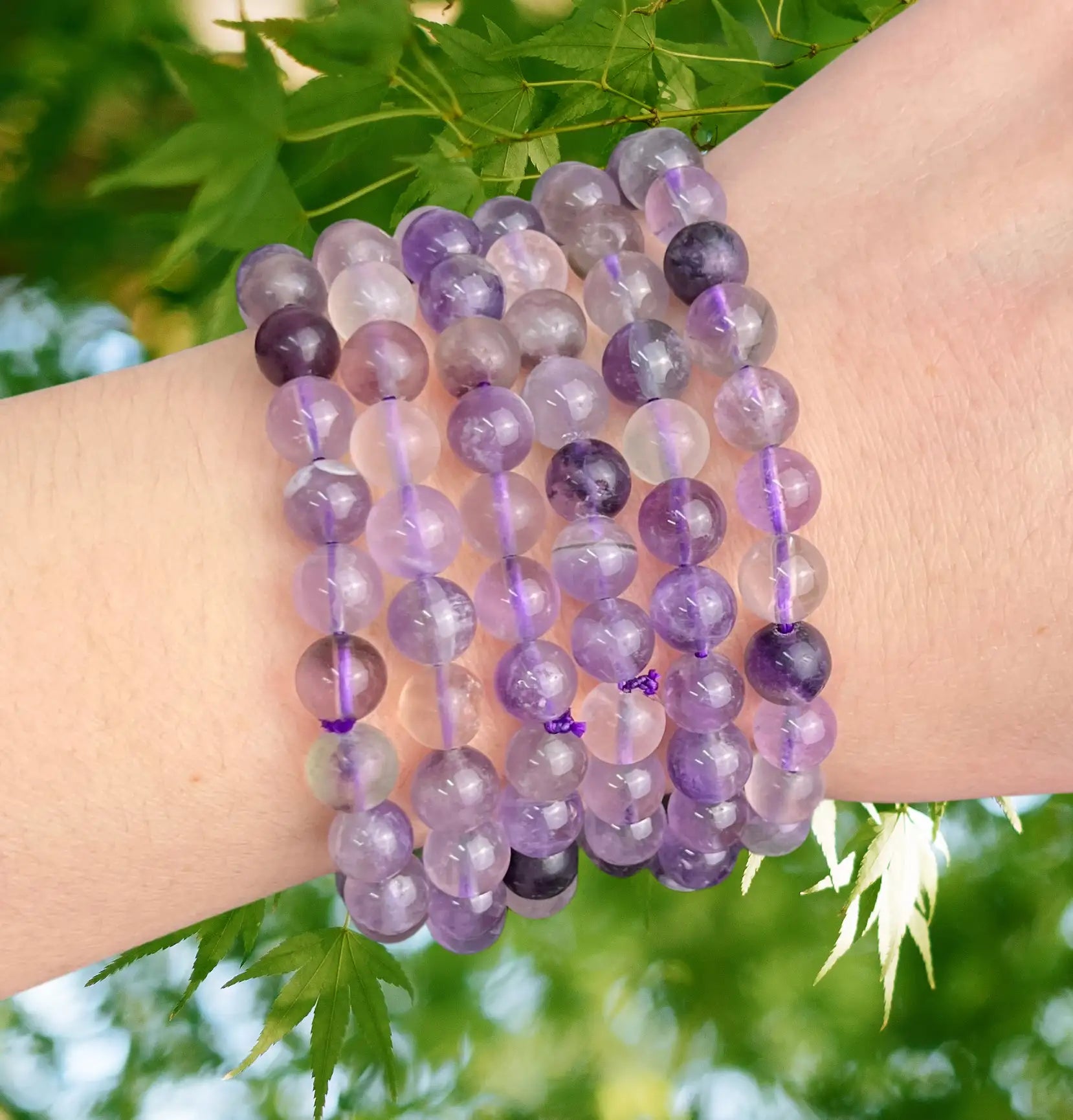 One Purple Fluorite Bracelet 8mm Bracelets from SHOPQAQ