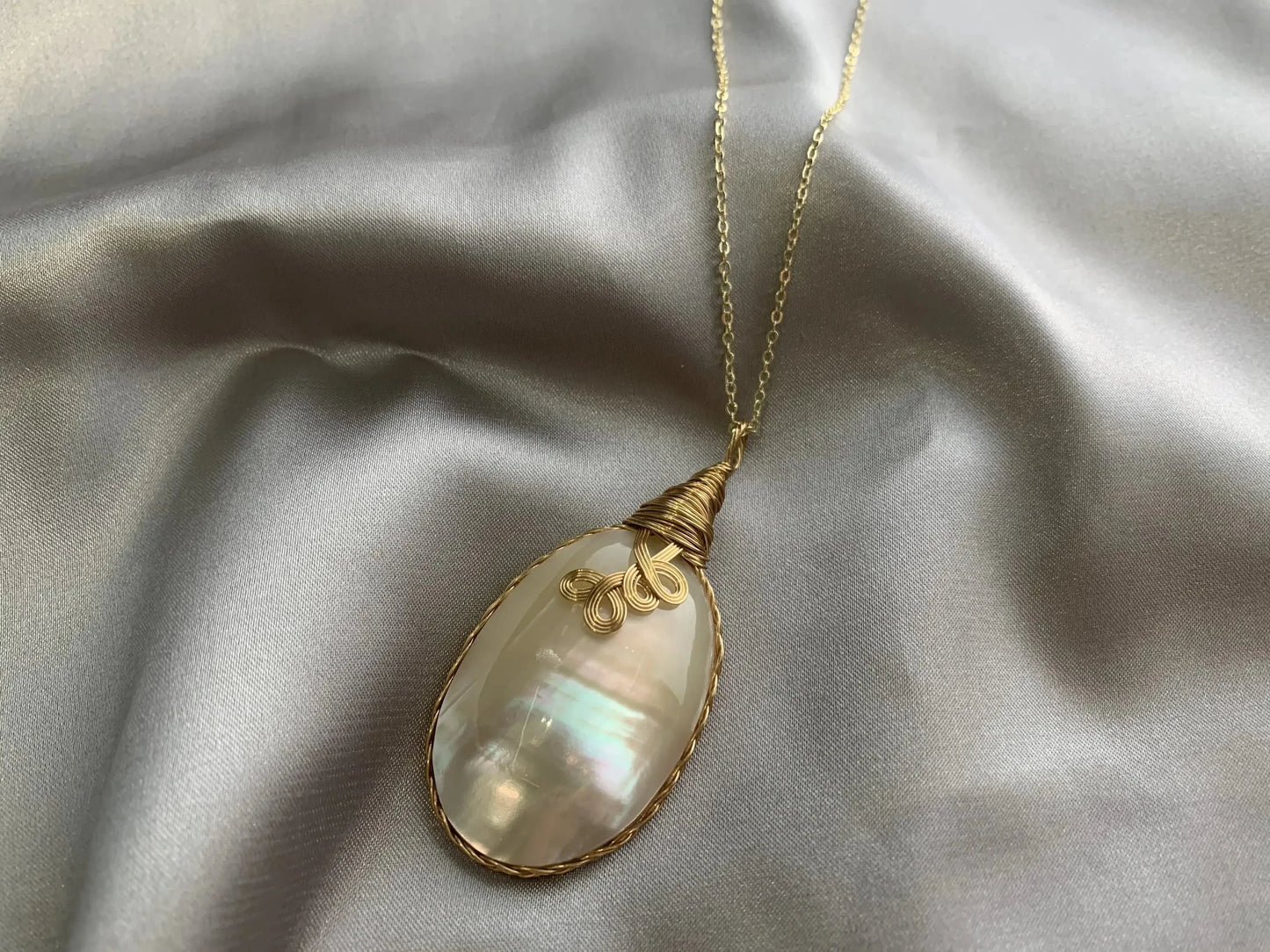 Wire Wrapped Shell Necklace Necklaces from SHOPQAQ