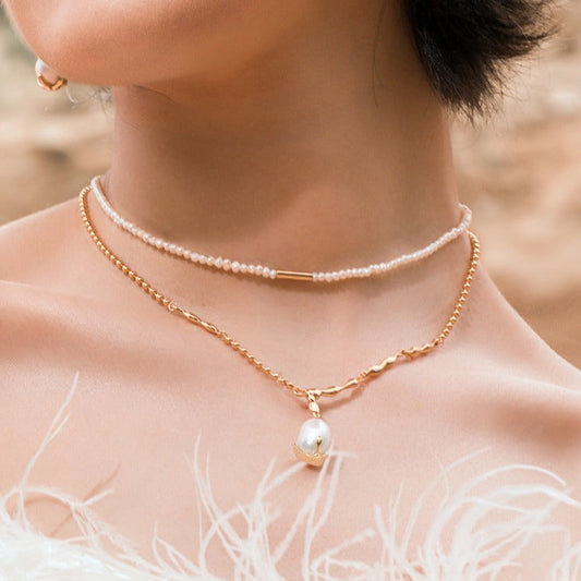 Baroque Pearl Pendant Necklace | necklaces | 925necklace, _badge_S925, Chain Necklace, necklace, Pearl Necklace, Pendant Necklace, s925, simsmore | SHOPQAQ