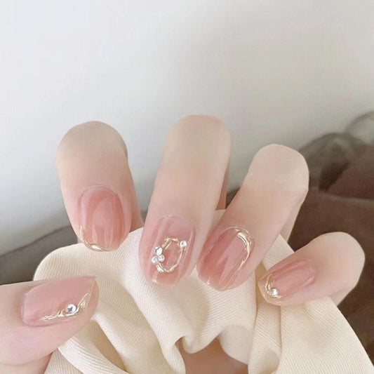 White Nude French False Nails from SHOPQAQ