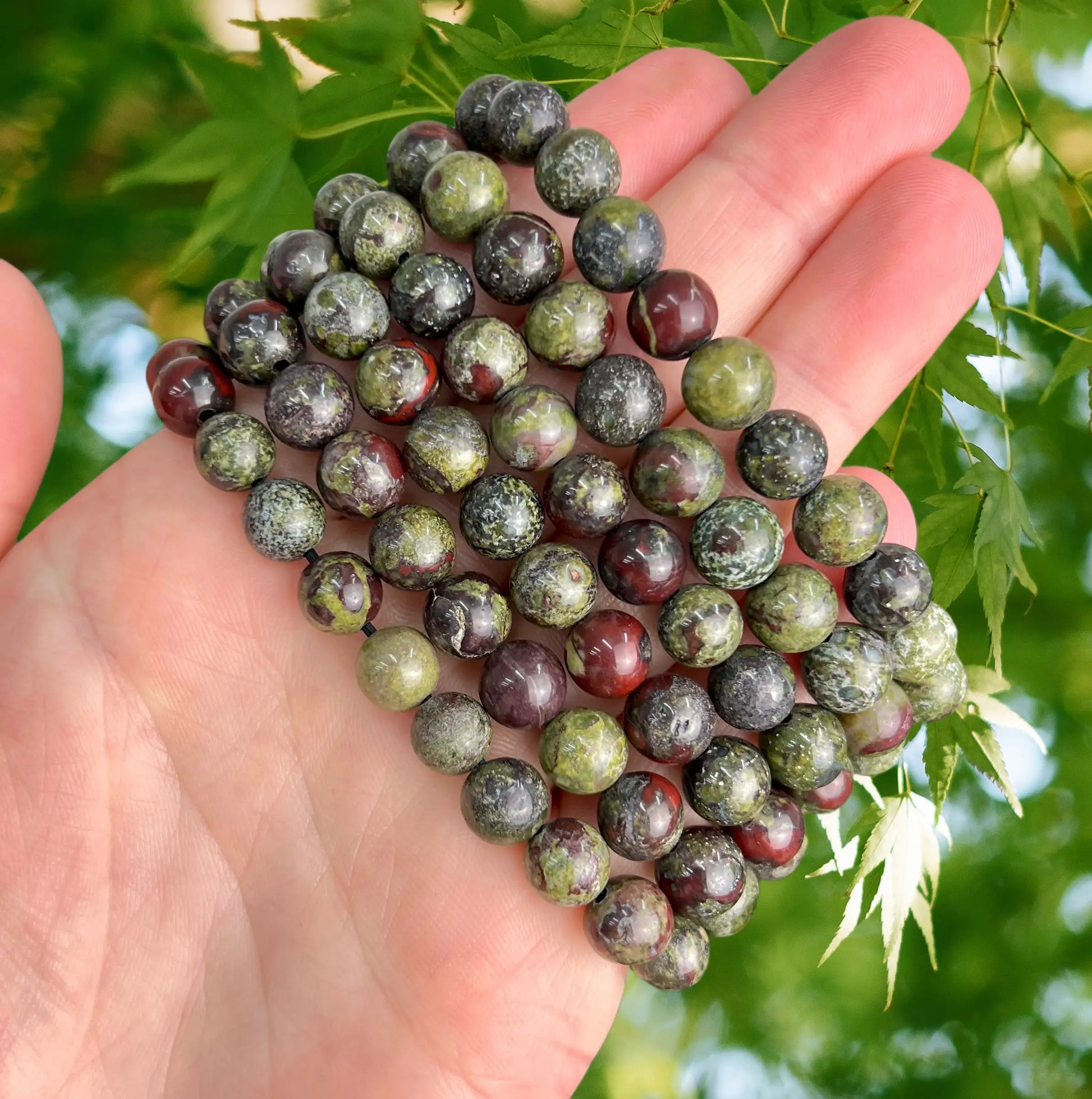 One Dragon Blood Jasper Bracelet 8mm | Bracelets | SHOPQAQ