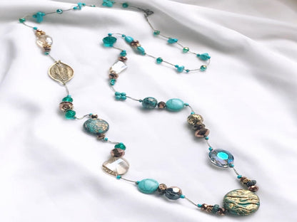 Turquoise Crystal Necklace Necklaces from SHOPQAQ