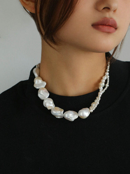 Baroque Pearl Patchwork Necklace necklaces from SHOPQAQ