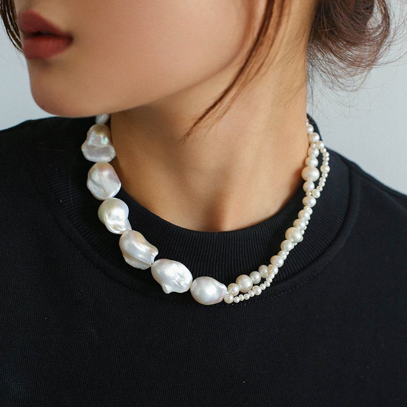 Baroque Pearl Patchwork Necklace necklaces from SHOPQAQ