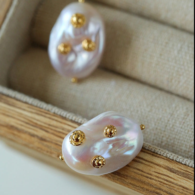 Chic Luxury: Artisanal Baroque Pearl Earrings earrings from SHOPQAQ