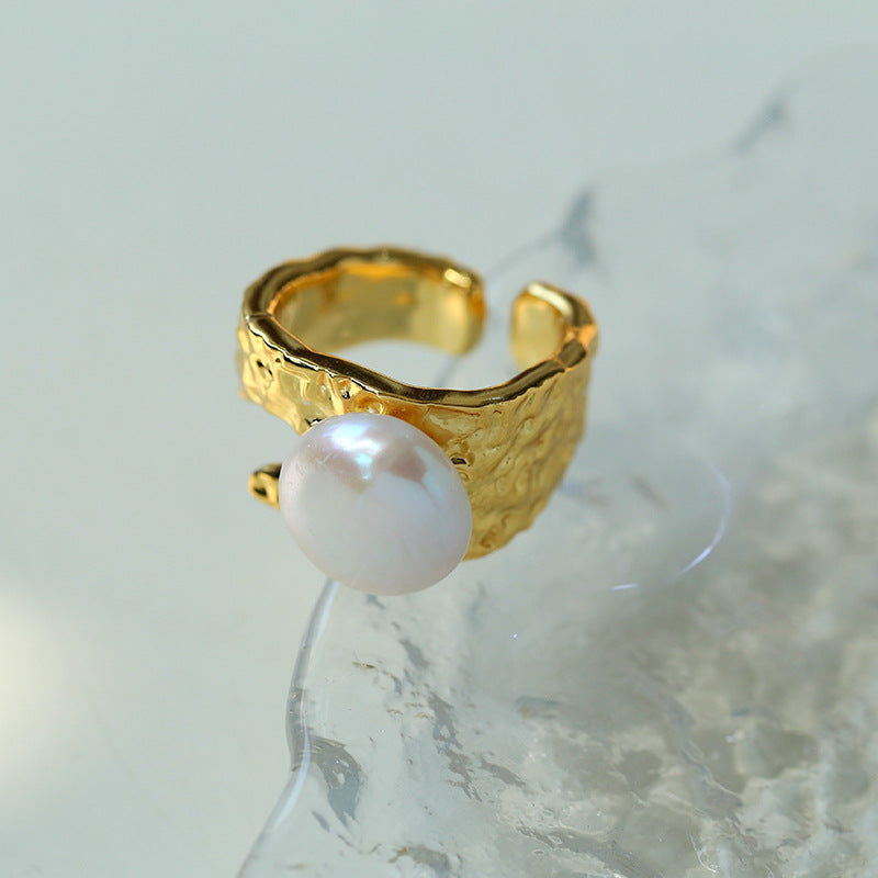 Button Baroque Freshwater Pearl Ring Rings from SHOPQAQ