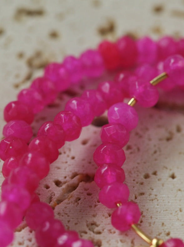 Enchanting Dragon Fruit Hued Beads Opal Earrings | earrings | 7new, _badge_new, Colorful, Earrings | SHOPQAQ