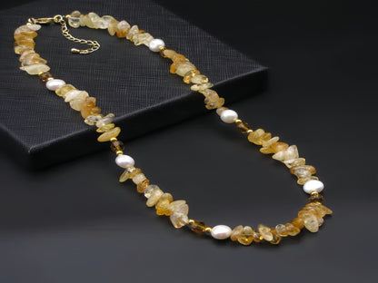 Natural Citrine with Pearl Necklaces from SHOPQAQ