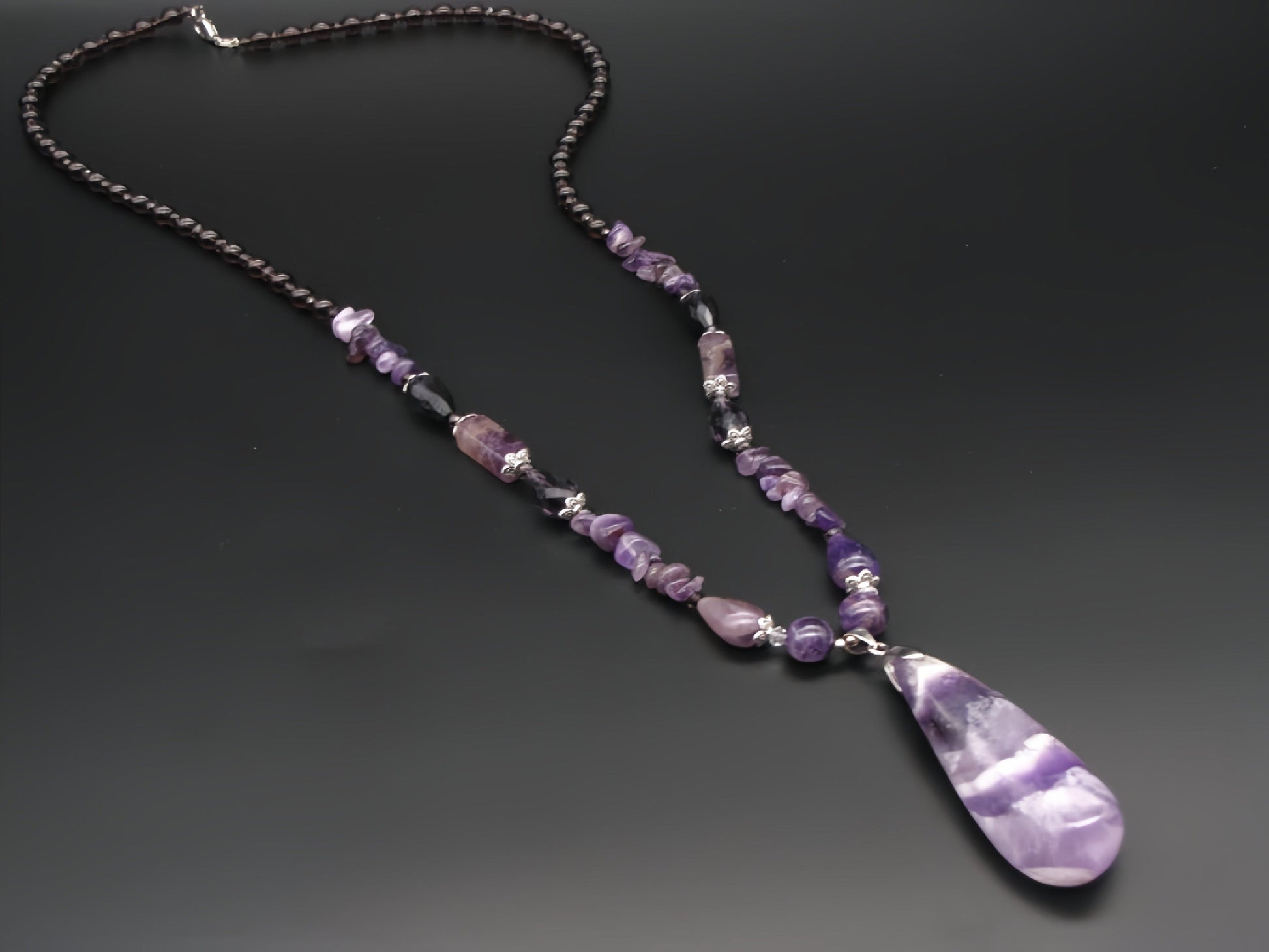 Purple Cassia Rhodochrosite handmade Long Necklace Necklaces from SHOPQAQ