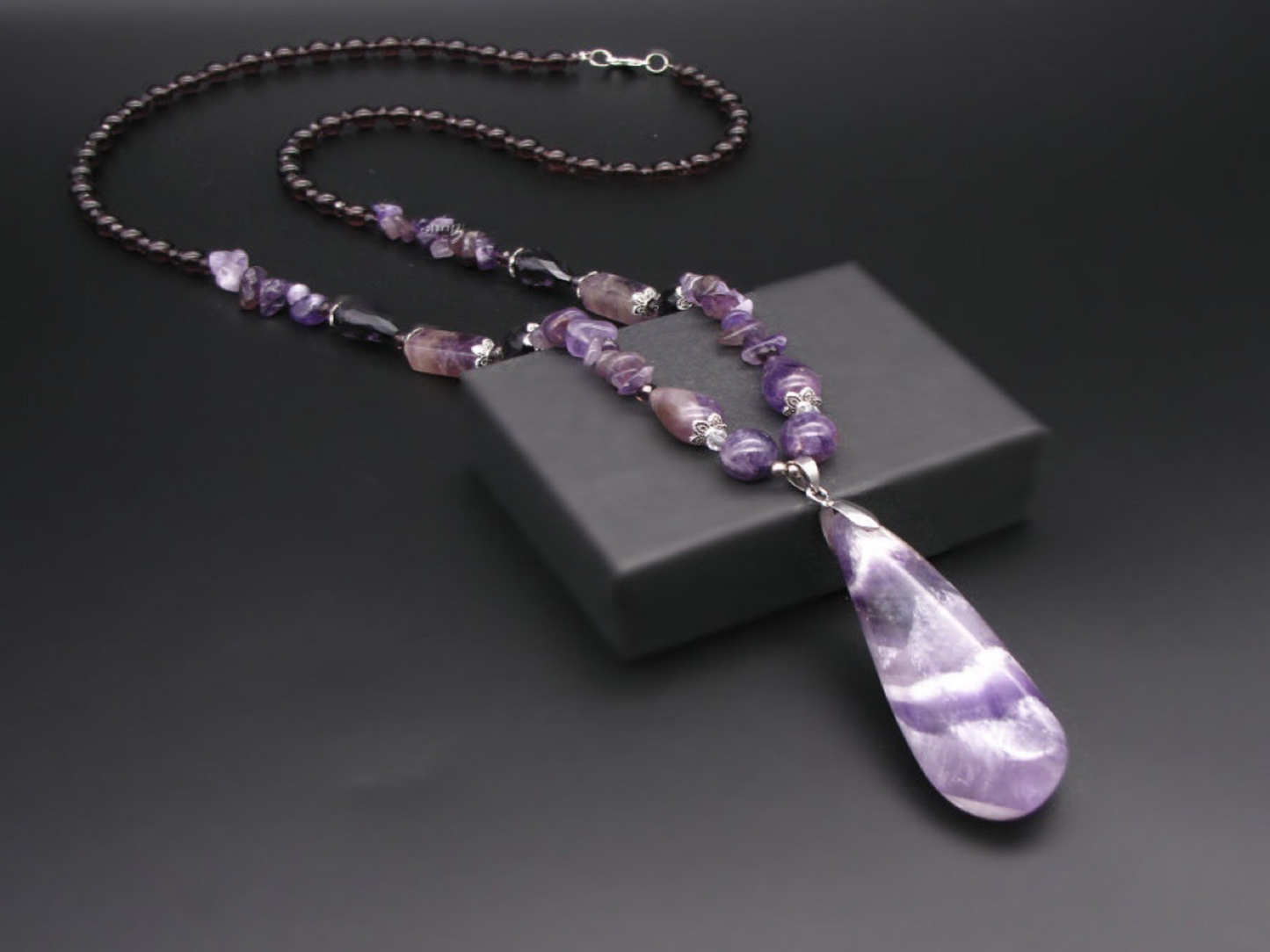 Purple Cassia Rhodochrosite handmade Long Necklace Necklaces from SHOPQAQ