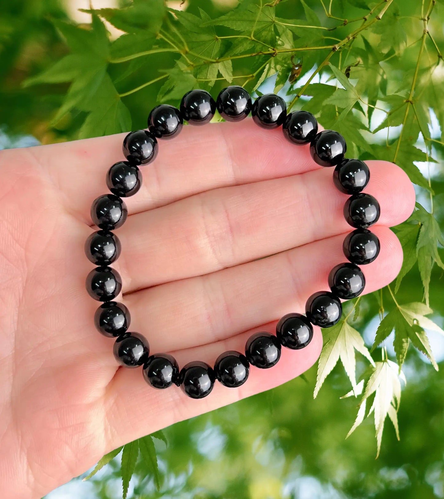 One Black Tourmaline Bracelet 8mm Bracelets from SHOPQAQ