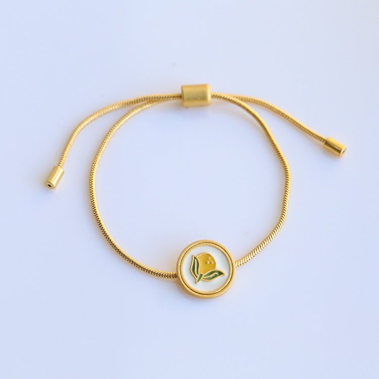 Enamel Yellow Lemon Bracelet Bracelets from SHOPQAQ