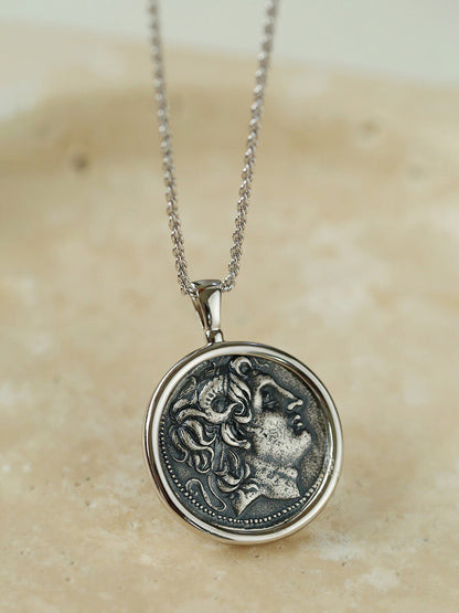 Classic Alexander Silver Coin Plus Necklace necklaces from SHOPQAQ