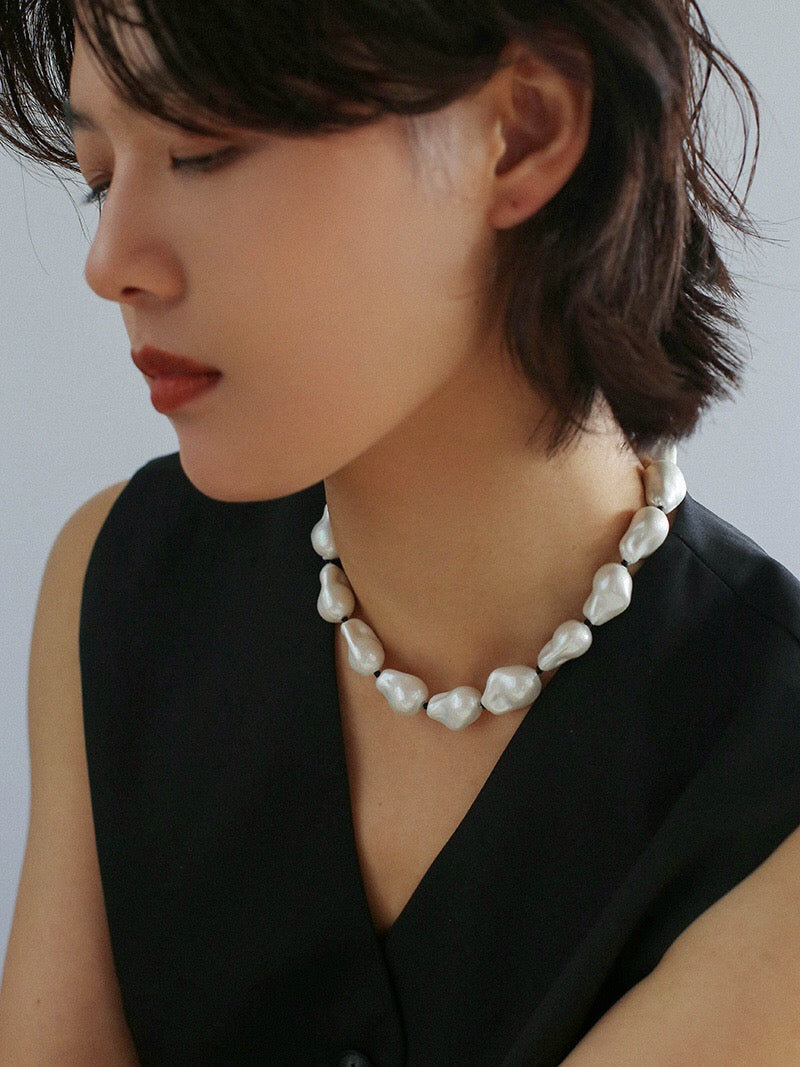 Artificial Baroque Beaded Earrings | earrings | 5new, baroque, bead, earrings, pearl, s925 | SHOPQAQ