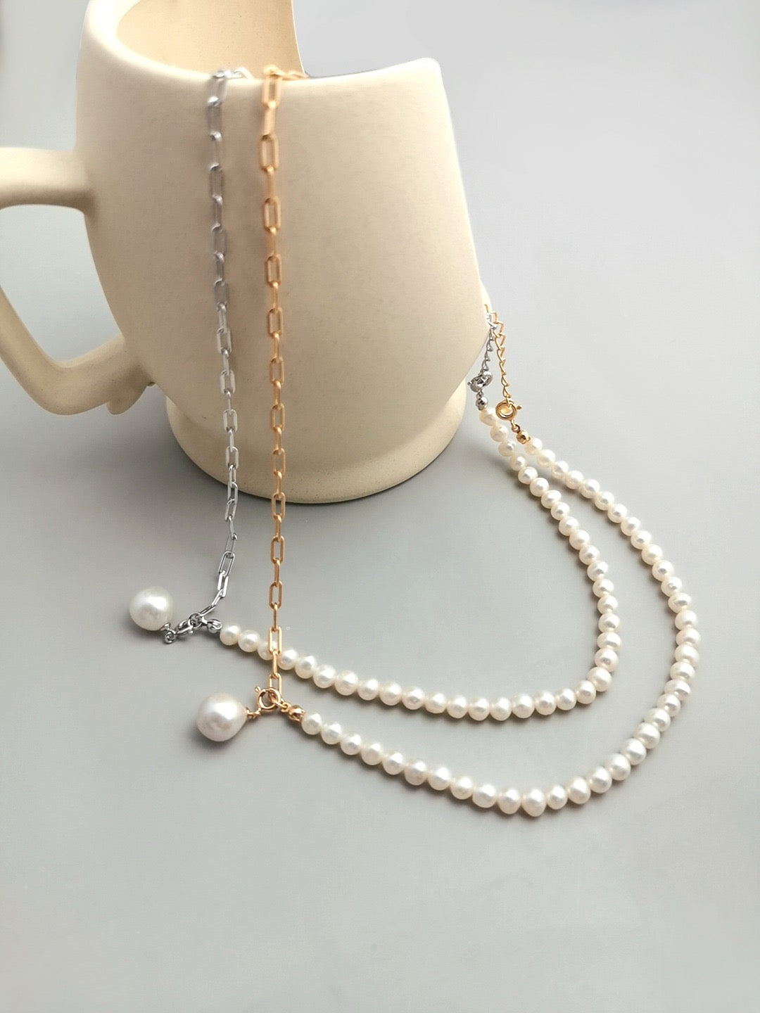 Asymmetric Baroque Pearl Necklace necklaces from SHOPQAQ