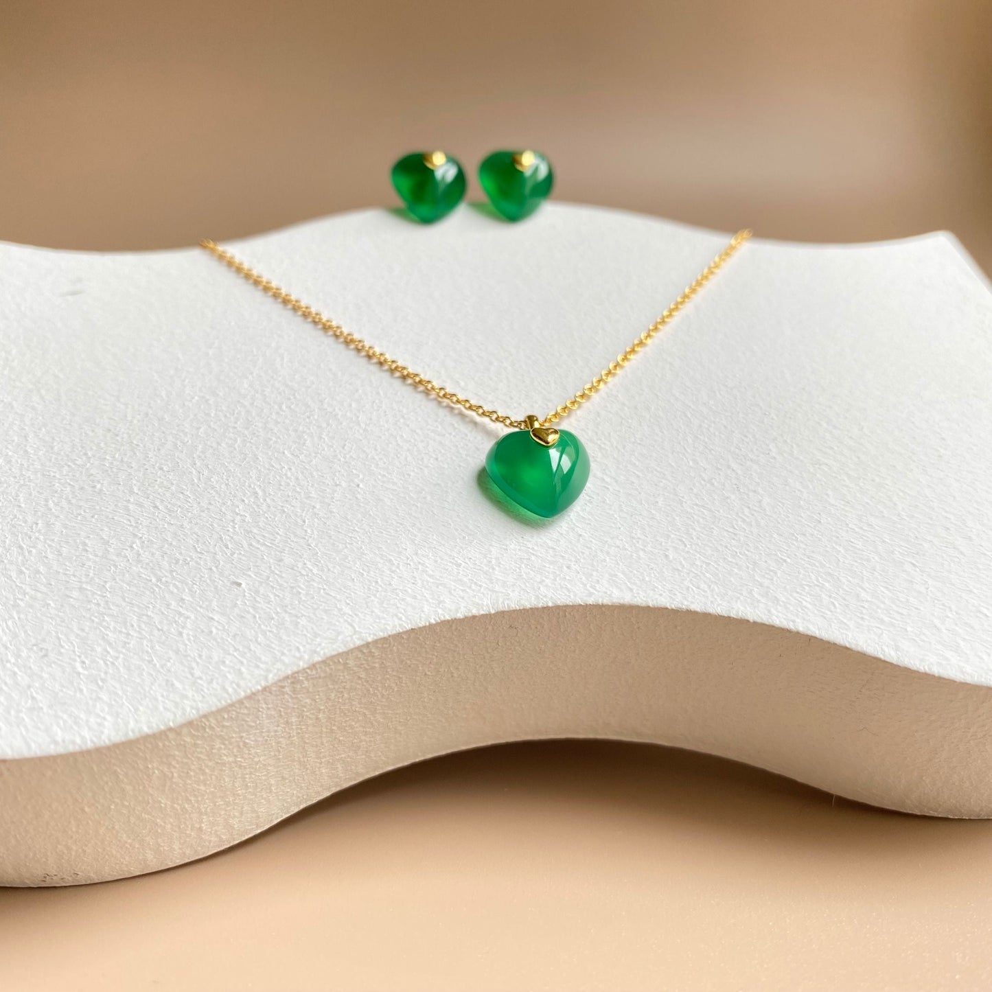 Green chalcedony Love Necklace necklaces from SHOPQAQ