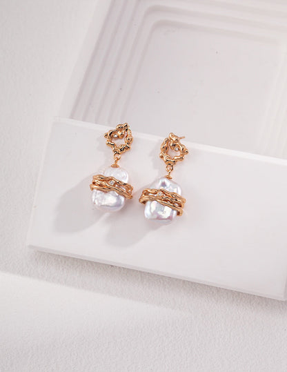 Baroque Pearl Earrings | earrings | 925, 925 earrings, _badge_S925, Baroque, Baroque Earrings, natural pearl, pearls, Pearls Earrings, simsmore | SHOPQAQ