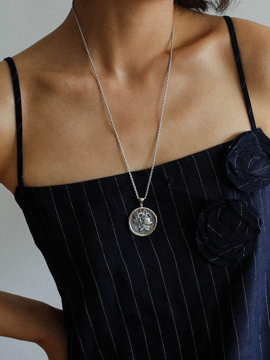 Classic Alexander Silver Coin Plus Necklace | necklaces | 6new, 925 necklace, 925 silver, _badge_S925, Acrylic, nacklace, Necklace, s925, Vintage | SHOPQAQ