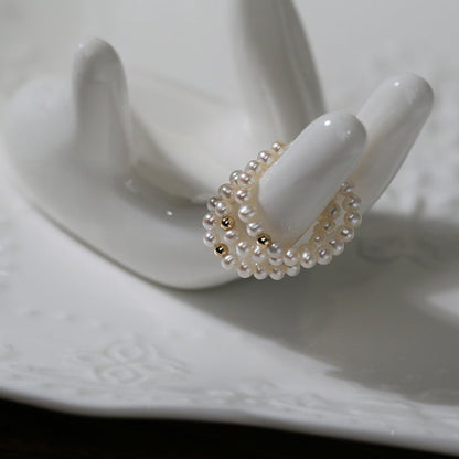 Simple Pearl 14k Gold Bead Ring Rings from SHOPQAQ