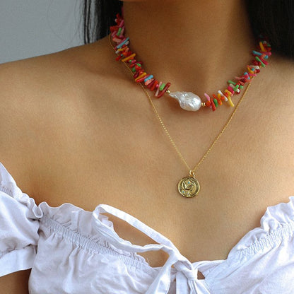 Irregular Gemstone Baroque Pearl Necklace necklaces from SHOPQAQ