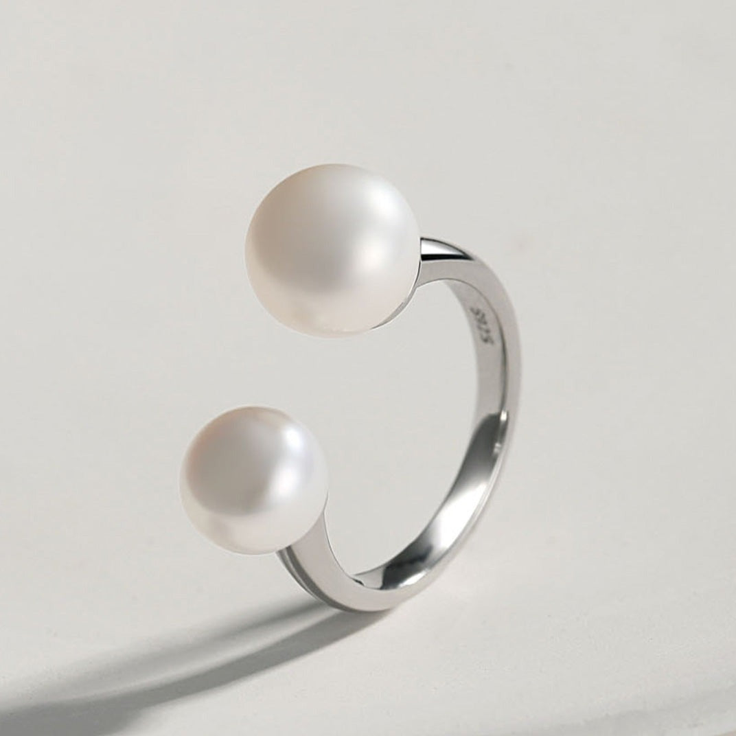 Double Pearl Open Ring Rings from SHOPQAQ