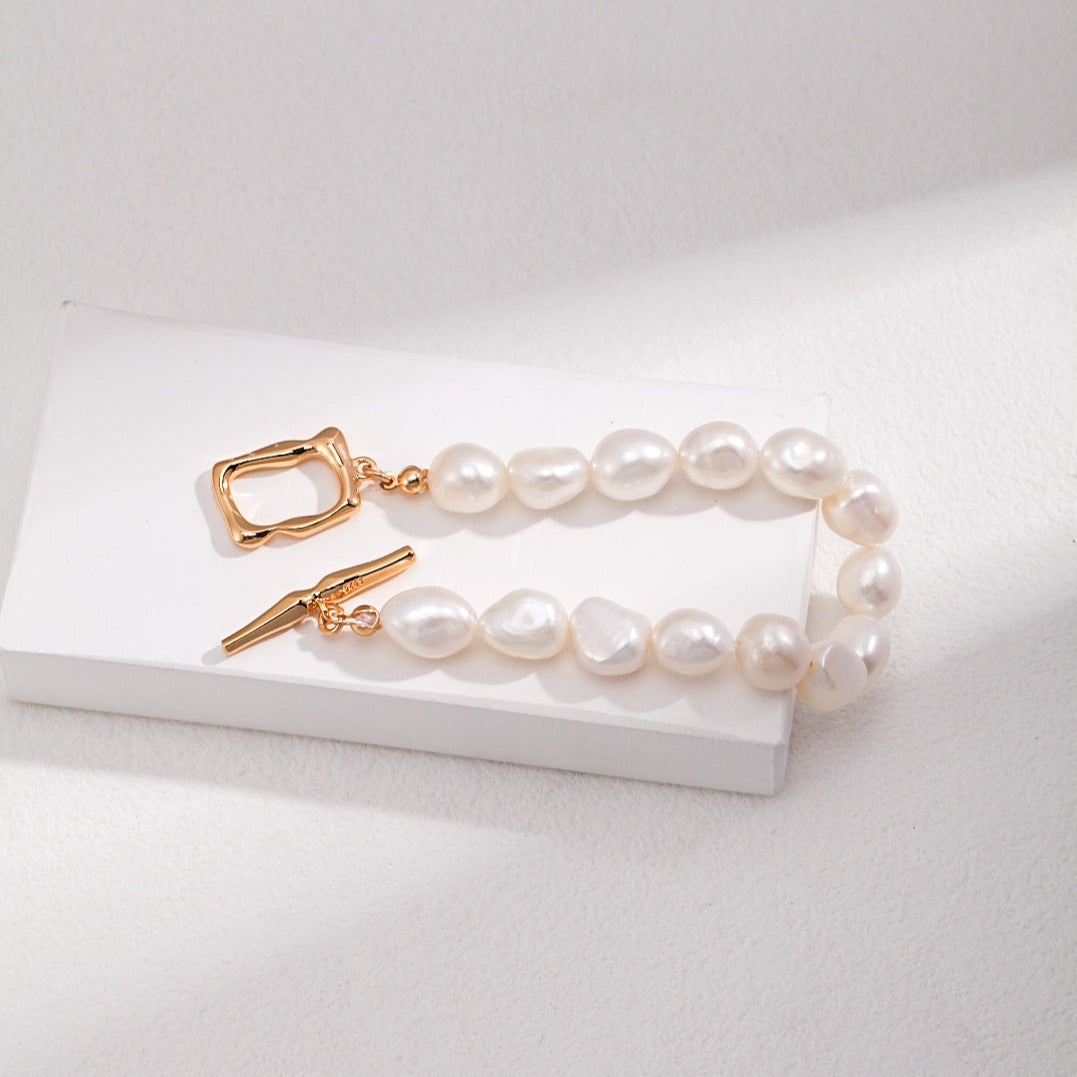 Baroque Pearl OT Buckle Bracelet | Bracelets | 925Bracelet, _badge_S925, baroque pearl, Bracelet, Pearl, pearl bracelet, s925, simsmore | SHOPQAQ