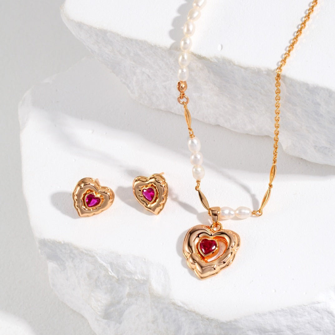 Love Heart Zirconia Earrings earrings from SHOPQAQ