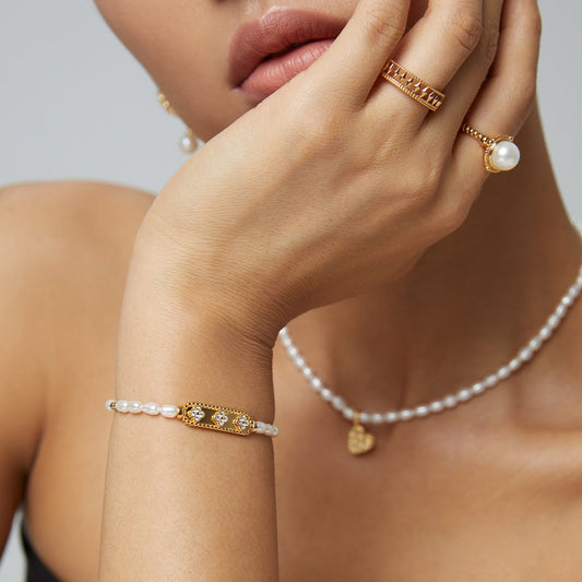 Flower Zircon Natural Pearl Bracelet | Bracelets | 925, 925Bracelet, _badge_S925, Bracelet, pearl bracelet, s925, simsmore | SHOPQAQ