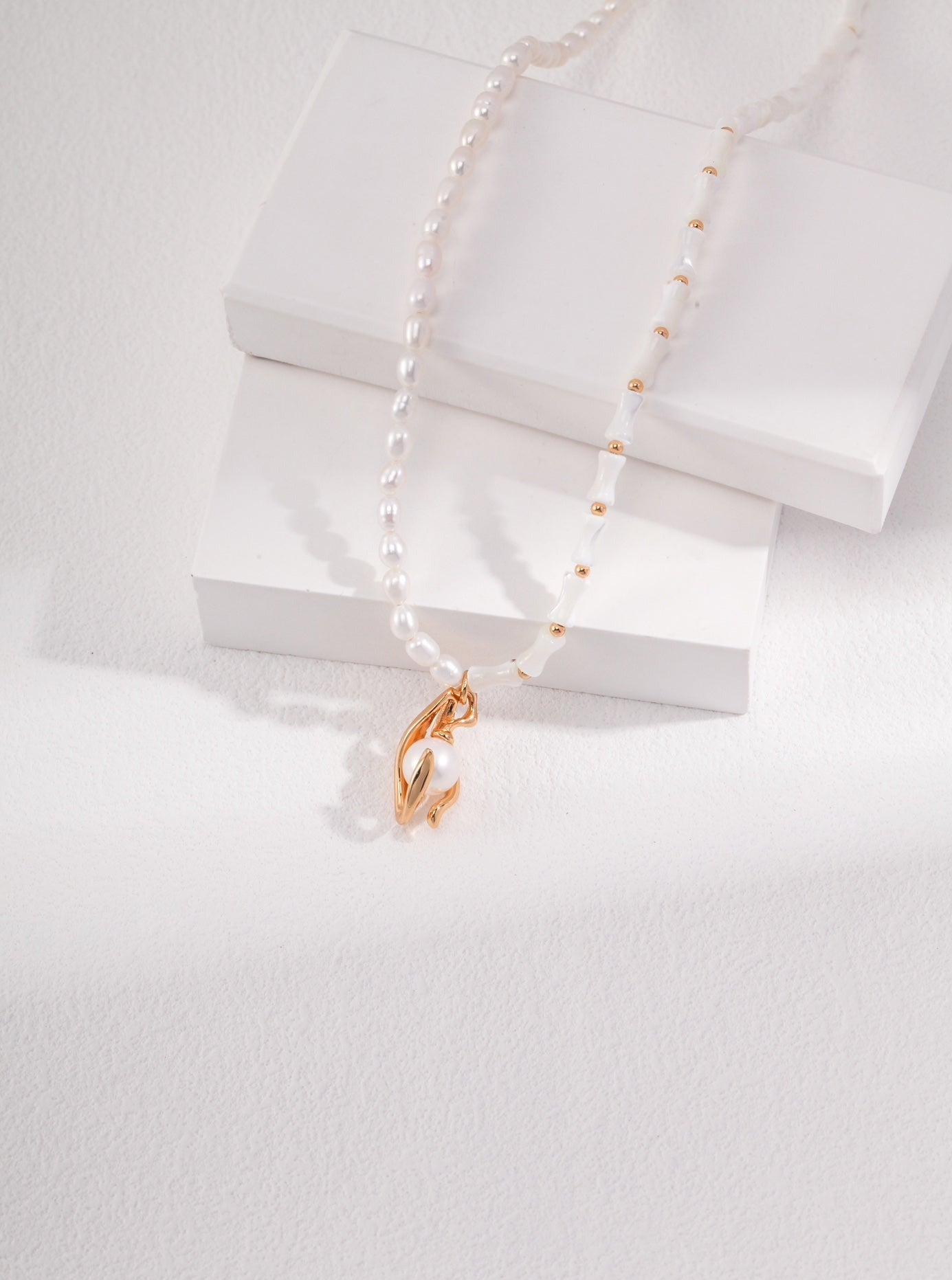 Bamboo-Infused Natural Pearl Necklace: A Perfect Blend of Elegance | necklaces | 925necklace, natural pearl, necklace, Pearl, Pearl Necklace, Pendant Necklace, simsmore | SHOPQAQ