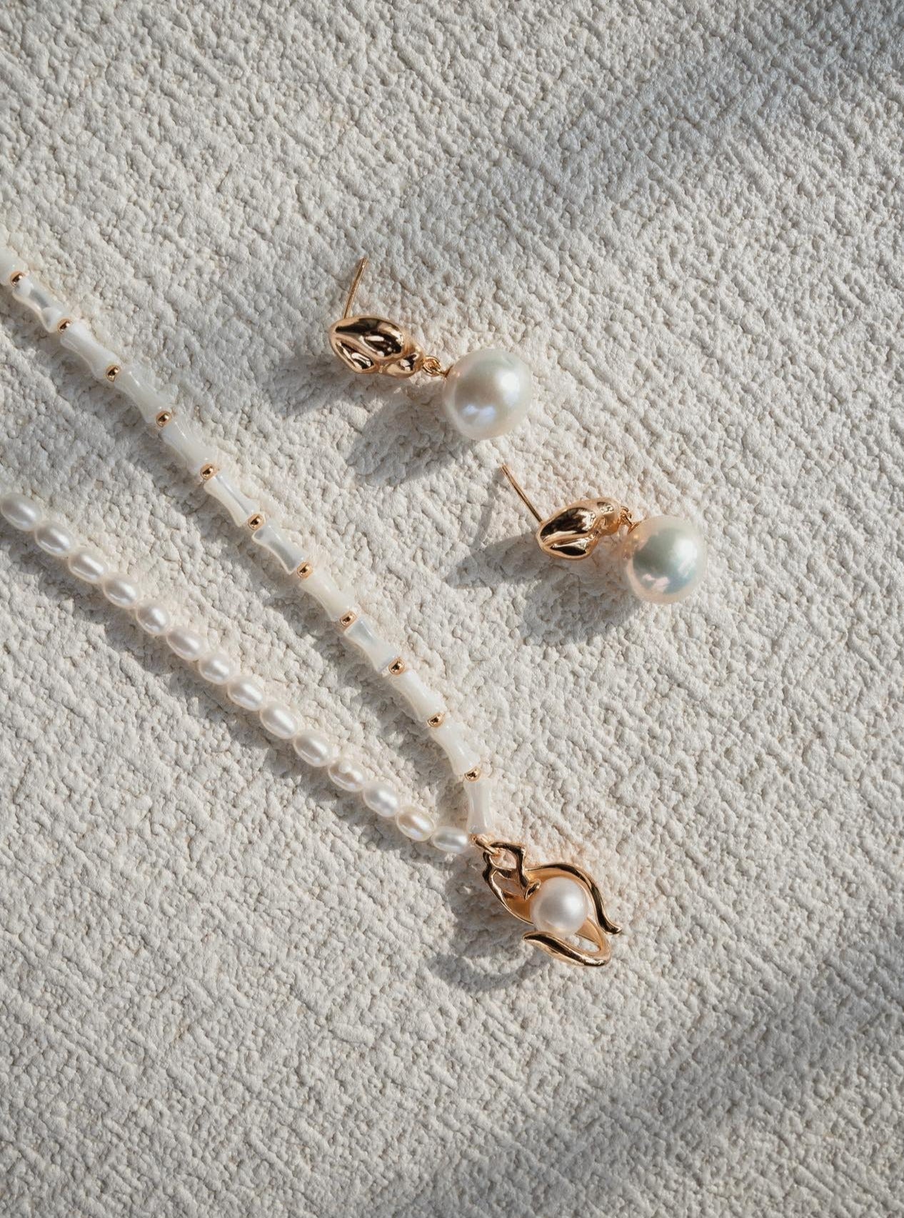 Bamboo-Infused Natural Pearl Necklace: A Perfect Blend of Elegance | necklaces | 925necklace, natural pearl, necklace, Pearl, Pearl Necklace, Pendant Necklace, simsmore | SHOPQAQ