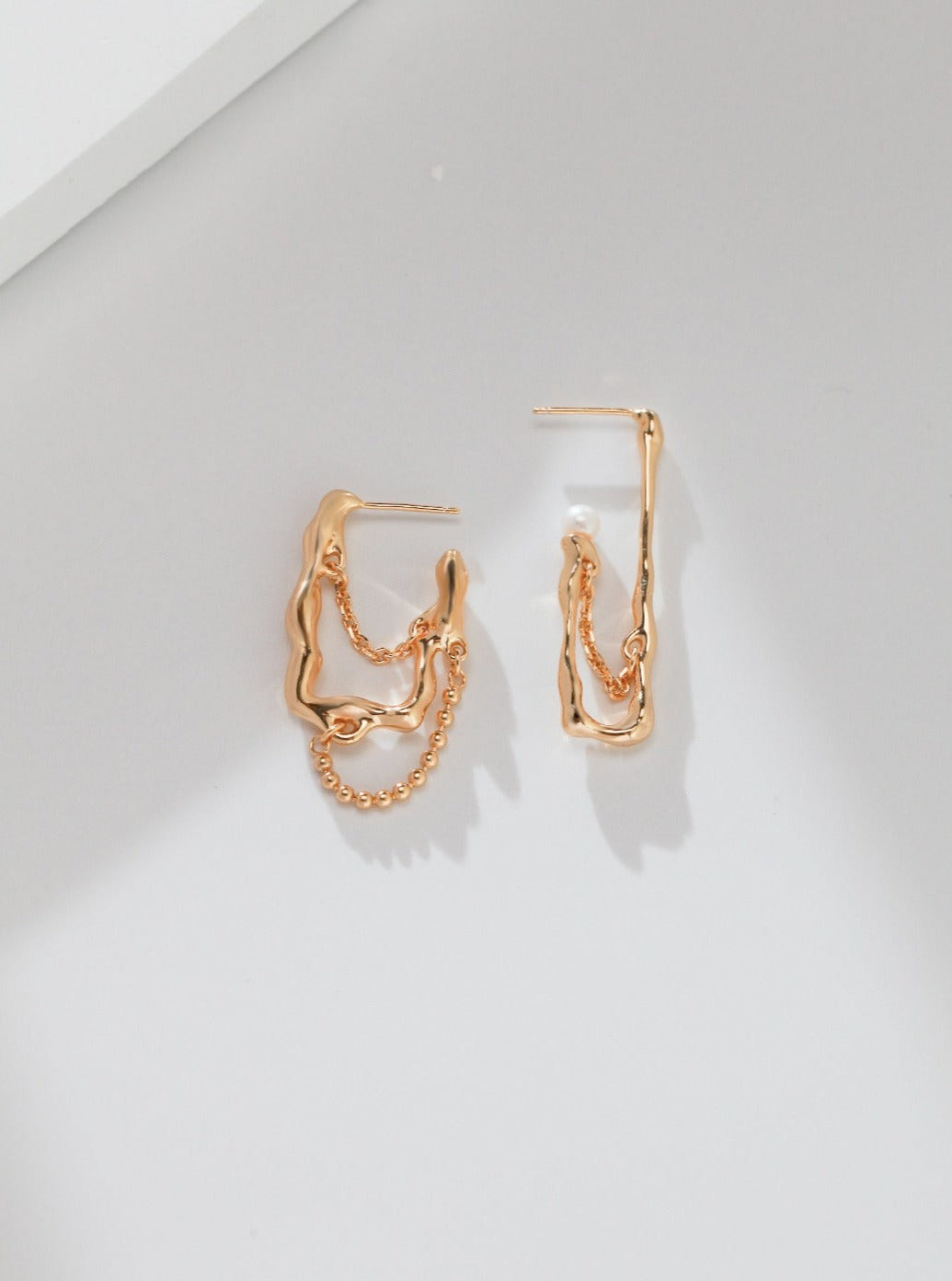 Asymmetric Square Pearl Earrings earrings from SHOPQAQ