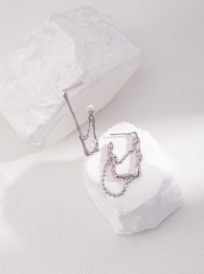 Asymmetric Square Pearl Earrings earrings from SHOPQAQ